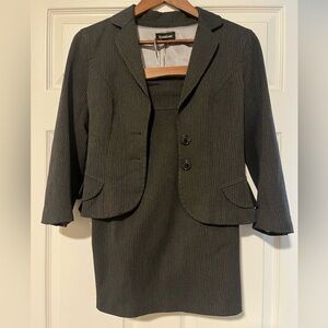 Bebe Charcoal Pinstripe Blazer and Skirt Set